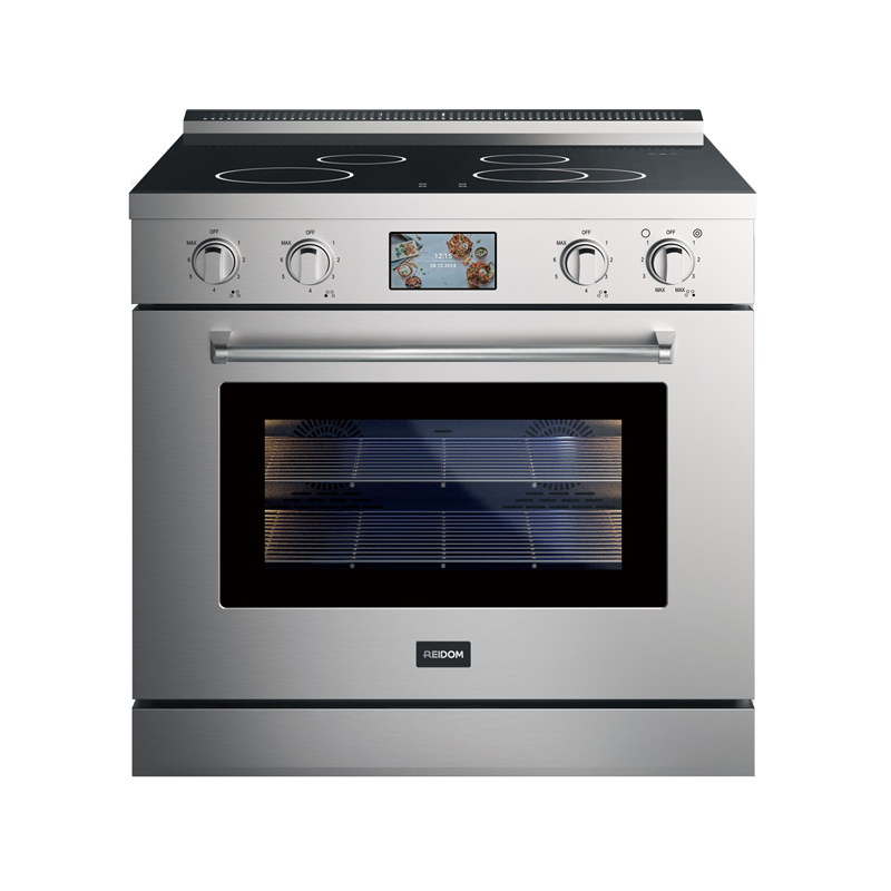 Reidom 36 Inch 5.5 Cu.Ft  Electric Range With 5 Radiant Elements  Ceramic Glass Cooktop And Electric Convection Oven In Stainless Steel