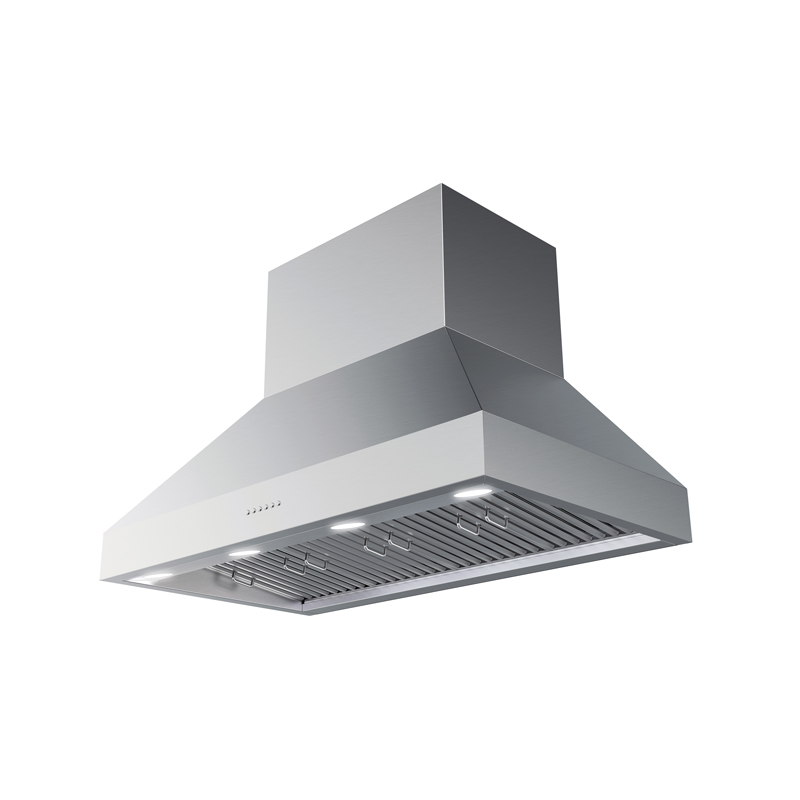 Reidom 48 in. Ducted, Stainless Steel finish, BBQ Range Hood with Washable Stainless Steel Baffle Filters and Button Controls